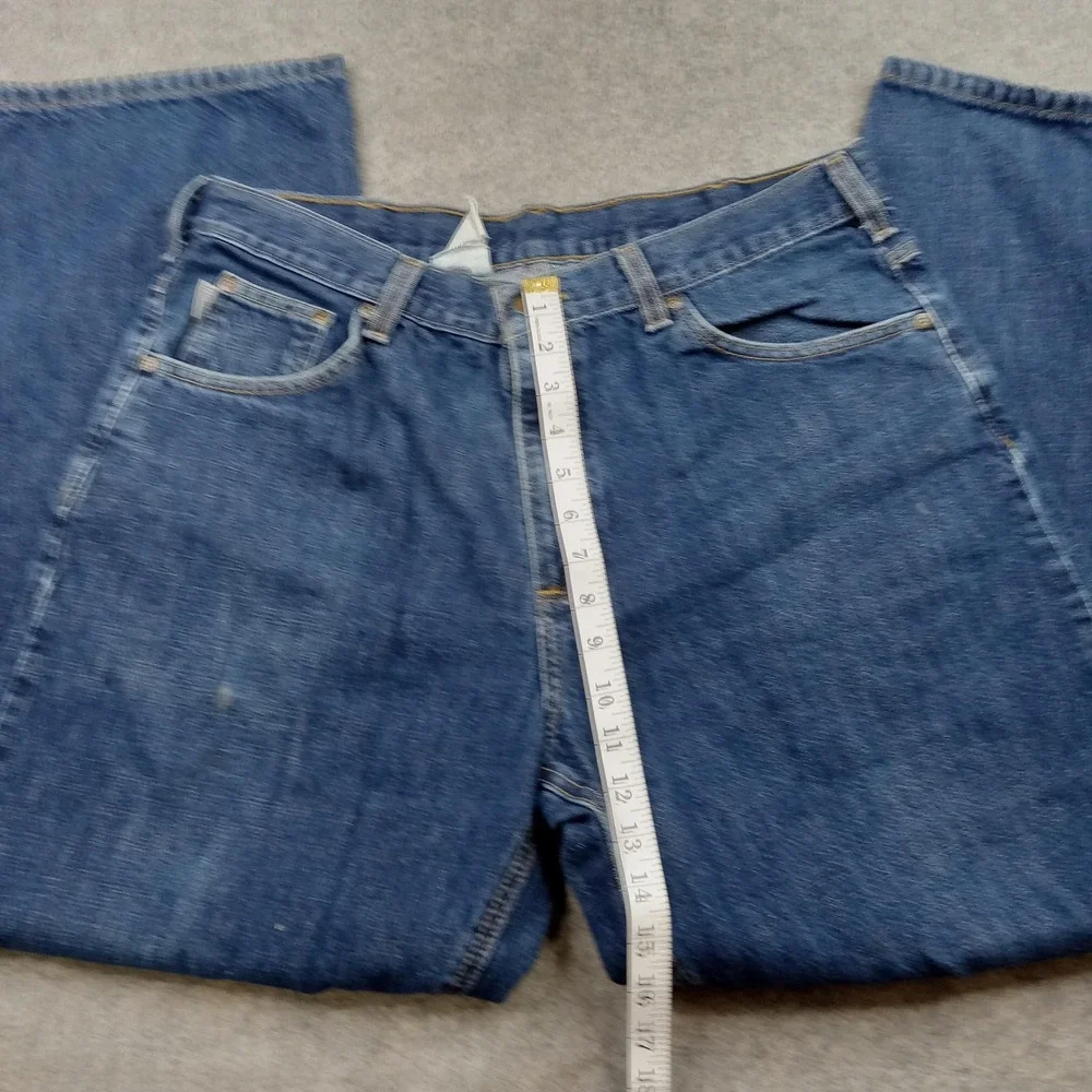 Carhartt Jeans Mens 36x30 Blue Medium Wash Denim Relaxed Straight‎ Leg Workwear